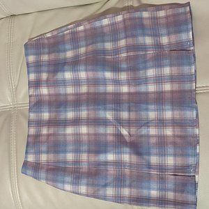 Pastel blue and Pastel purple Plaid Mini skirt